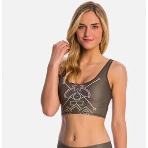 Teeki Seven Crowns Lover Style Crop Tank Yoga Pilates Anti Microbial Size XS/S